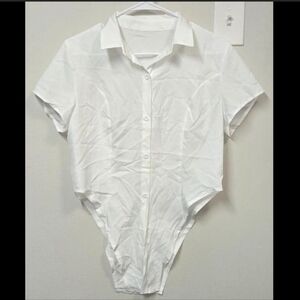 Launer White Collar Bodysuit Size Medium